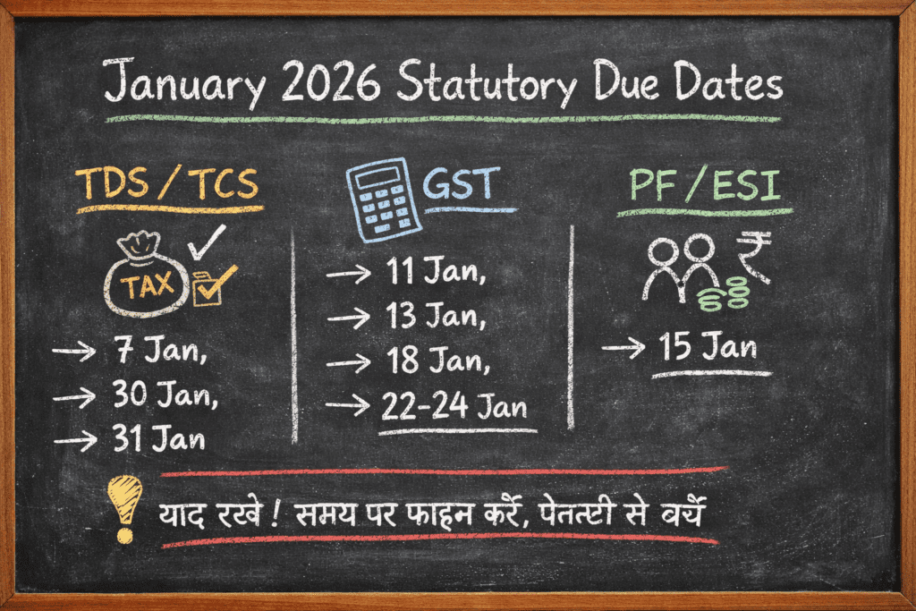 Statutory Due Dates January 2026