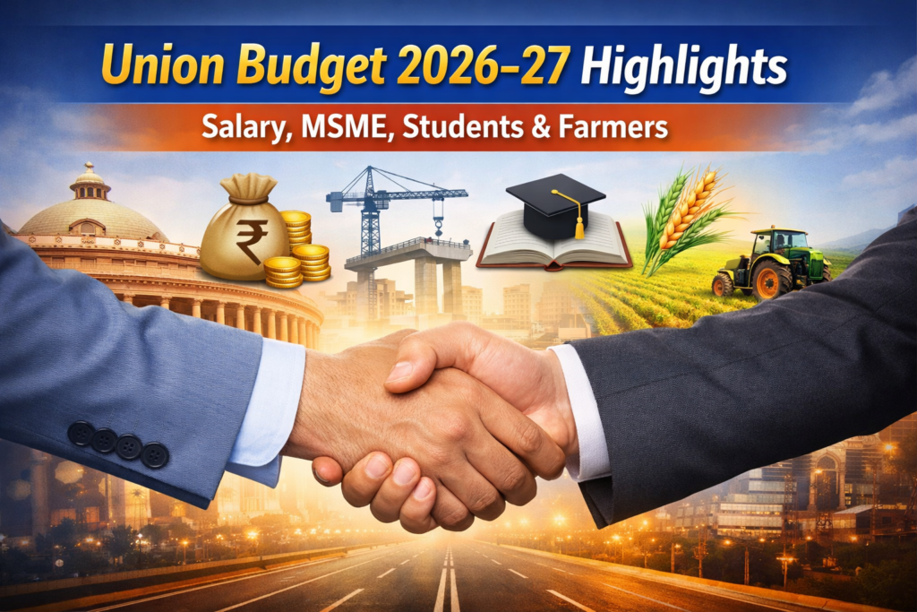 Union Budget 2026 Highlights – Salary, MSME, Students & Farmers